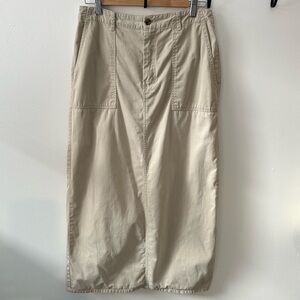 Vintage Jessica Beige casual maxi skirt 100% thick Cotton Natural Material